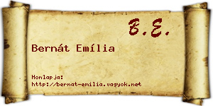 Bernát Emília névjegykártya